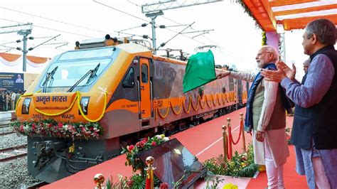 In Pics Pm Modi Inaugurates Revamped Ayodhya Railway Station Flags