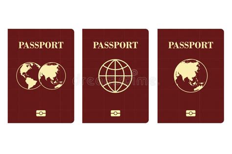 International Biometric Red Passport Isolated On White Background Stock Vector Illustration Of