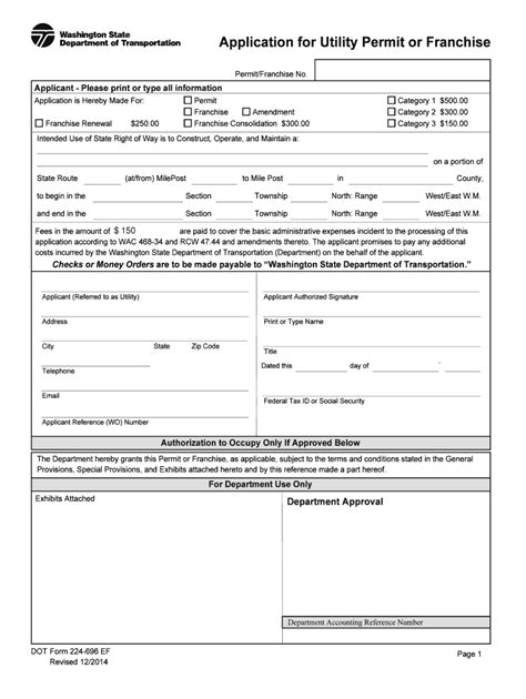 Fillable Online Wsdot Wa Application For Utility Permit Fax Email Print