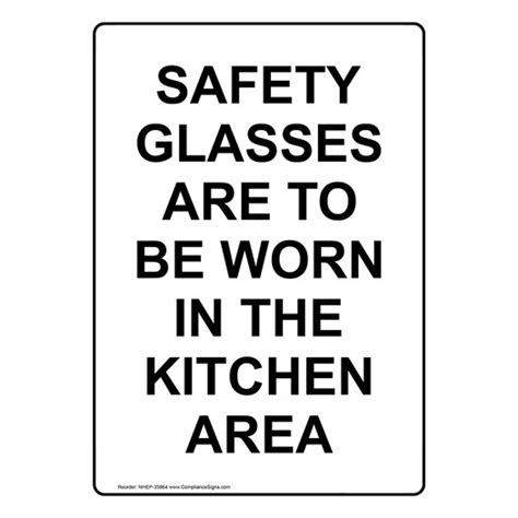 Vertical Sign Ppe Eye Safety Glasses Are To Be Worn In The