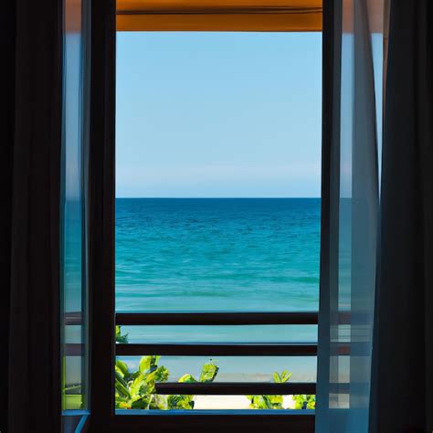 Una Ventana Con Vista Al Mar Y Al Cielo Foto Premium