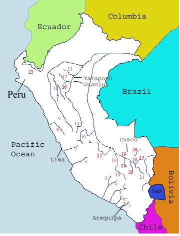 River Map of Peru - Peruwhitewater.com