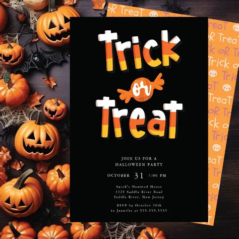 Trick Or Treat Halloween Party Invitation Zazzle