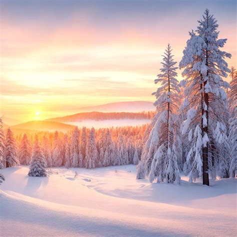 Premium Photo Winter Landscape With Snow And Trees Ai Generated