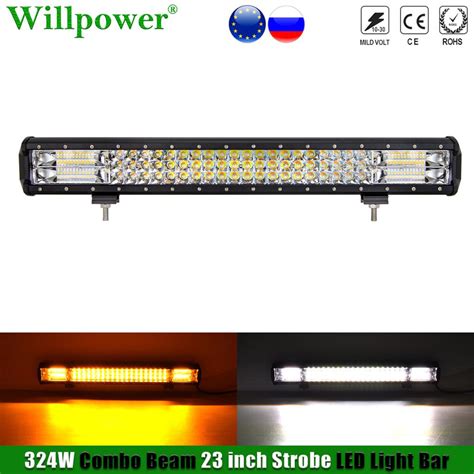 X Truck Car W Dual Color Strobe Light Bar Offroad Utv Suv