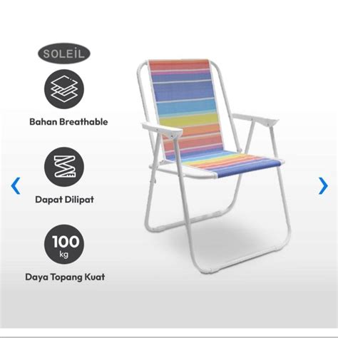 Jual Soleil Spring Kursi Teras Lipat Rainbow Folding Chair Kursi Pantai