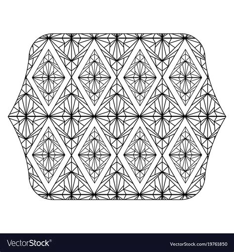 Rectangle with pattern shapes graphic background Vector Image