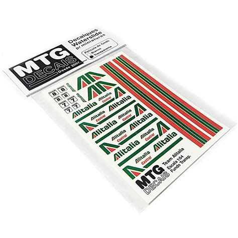Decalque Mtg Decais Faixas Alitalia Racing Escala Hot Wheels Jada Matchbox Greenlight M