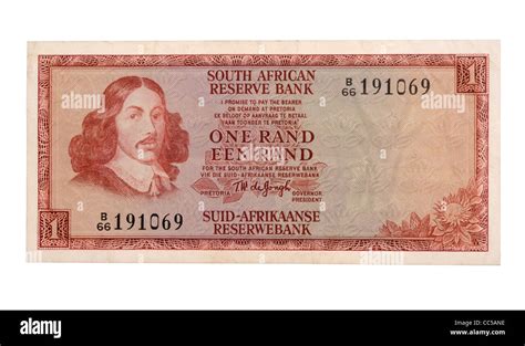 Rand South African One Rand Note On A ”white Background” Stock Photo