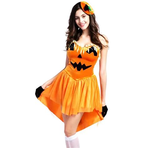 Sexy Pumpkin Halloween Costumes For Women Sissy Party Dresses Oktoberfest Costume One Piece