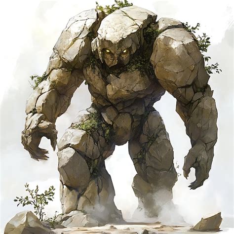 Stone Golem Illustration | Premium AI-generated image
