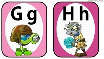 Abc Flashcards Plants Vs Zombies Theme By Customized Resources