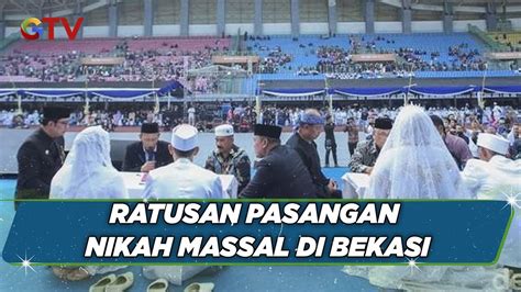 Ratusan Pasangan Pengantin Di Bekasi Ikuti Nikah Massal Di Stadion