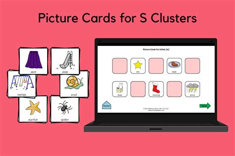 Picture Cards For S Clusters Speech Therapy Ideas