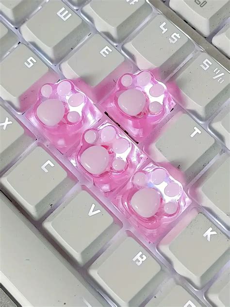 Translucent Cat Claw Design Cross Shaft Mechanical Keyboard - Temu