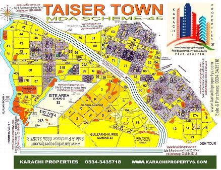 TAISER TOWN MAPS REVISED LATEST SCHEME 45 MDA: | Karachi Properties ...