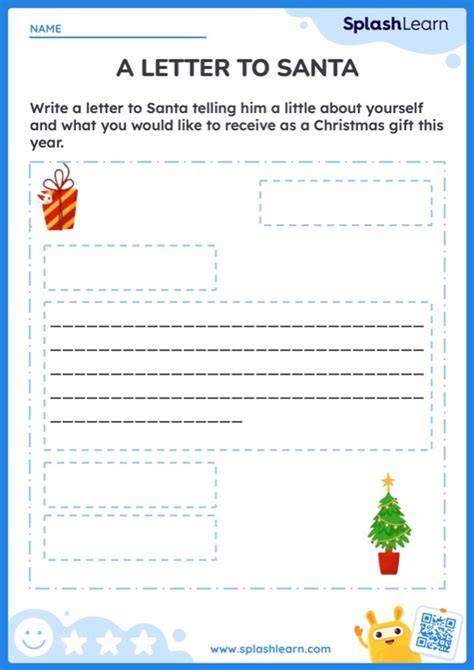 Write A Letter To Santa Ela Worksheets Splashlearn