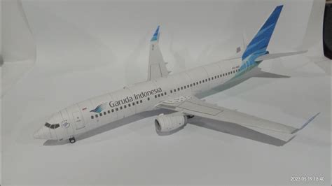 Papercraft Garuda Indonesia Boeing 737 800ng Stop Motion Video Youtube