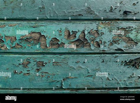 Rustic Background With Deteriorated Green Painted Wood Texture Stock