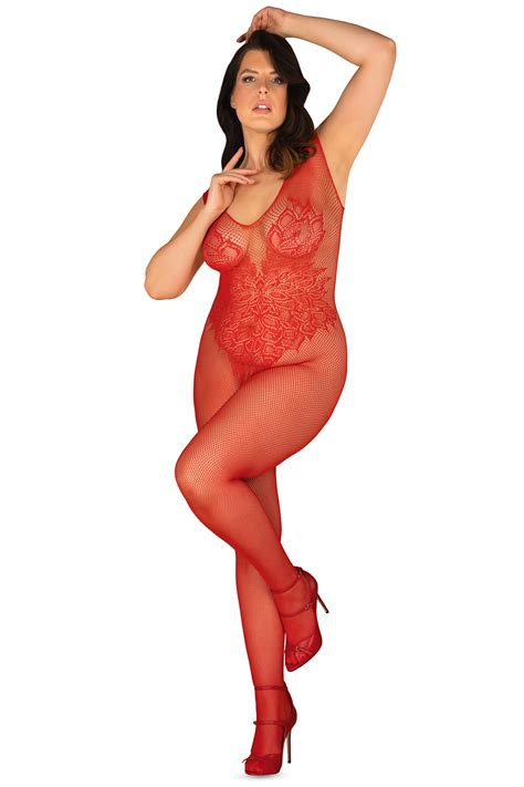 Obsessive Sexy Ladies Bodystocking Bodystocking N112 Red Red