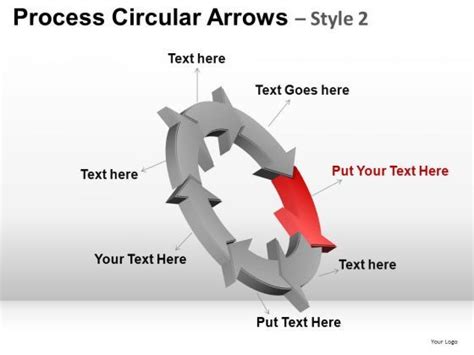 7 Stage Process Circular Arrows Powerpoint Templates