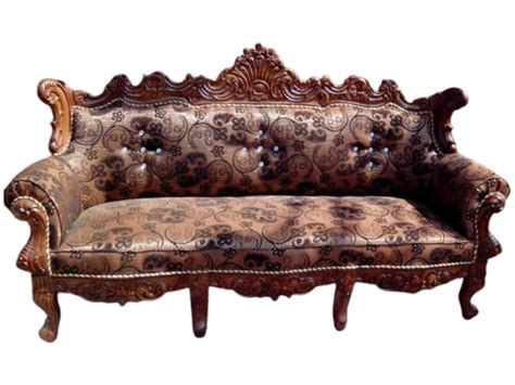 Leather Hand Carved Seater Wooden Sofa At Rs Piece In