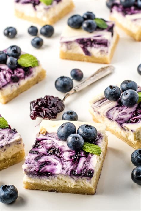 Keto Cheesecake Bars With Blueberry Swirl Gluten Free Sugar Free