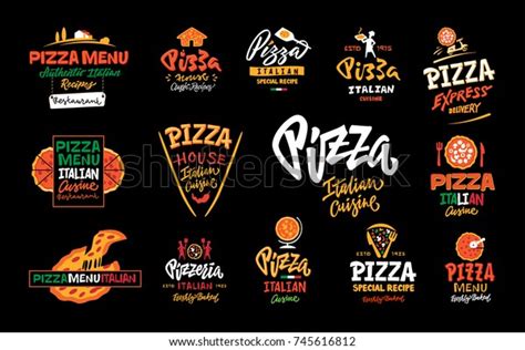 Logo De Pizza Etiqueta Elemento Pizzeria Vector De Stock Libre De