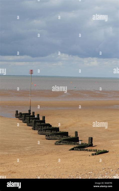 Hunstanton Beach East Coastline Of England Low Tide Showing Beautiful