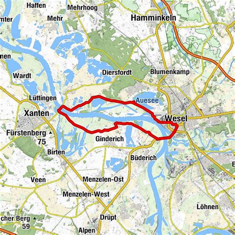 Rhein Auen Schleife der Römer Lippe Route Wesel Bislich Xanten