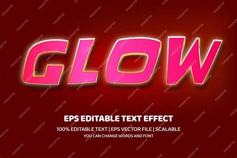 Premium Vector Glow Editable Text Effect