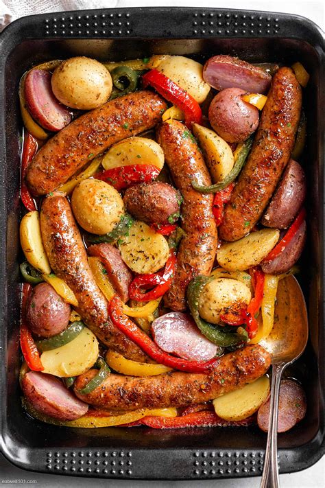 Baked Sausage And Potato Sheet Pan Dinner Recipe Sheet Pan Recipe — Eatwell101