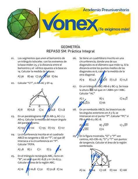 Repaso Integral Geometria Geometr A Repaso Sm Pr Ctica Integral