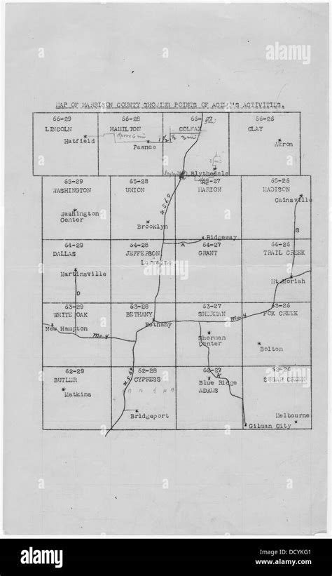 Map With Caption Map Of Harrison County Missouri Showing Points Of