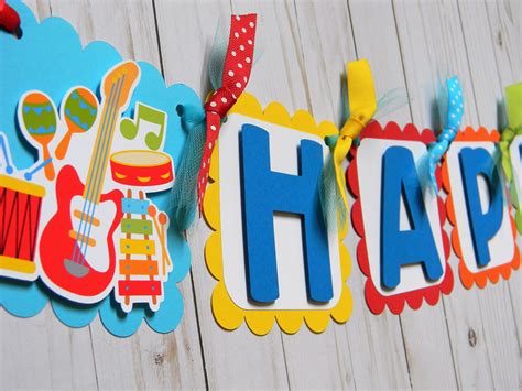 Music Banner, Happy Birthday Banner, Musical Party Decorations - Etsy ...