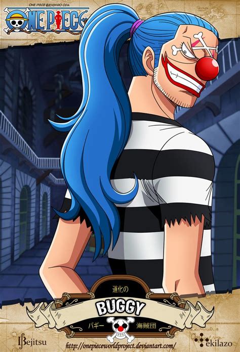 a cartoon character with blue hair and clown makeup