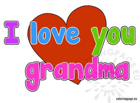 I Love You Grandma Coloring Page