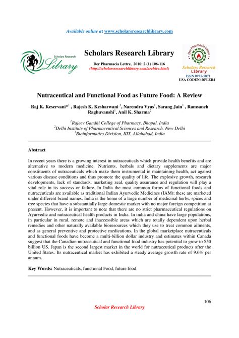 Pdf Nutraceutical And Functional Food As Future Food A Review