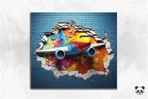 3D Airplane Cracked Hole Tumbler Afbeelding Door Pandastic Creative