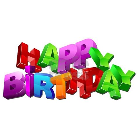 Happy Birthday Block Letters Wall Clock by CoolInkTees - CafePress