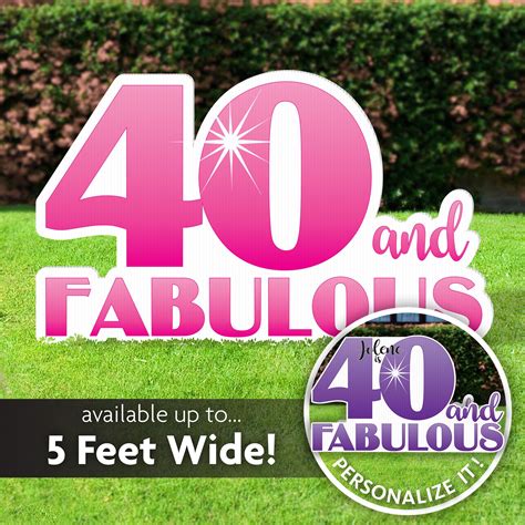 40th Birthday Yard Sign 40 And Fabulous Birthday Lawn Sign