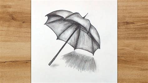 How To Draw An Umbrella Step By Step Pencil Sketch Tutorial YouTube