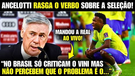 EITA ANCELOTTI SE IRRITA CRÍTICAS A VINICIUS e MANDA A REAL AO