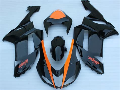 Orange Black Fairing Kit For Kawasaki Ninja Zx 6r 636 07 08 Zx 6r 07