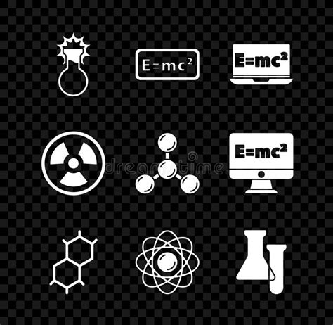 Set Test Tube And Flask Equation Solution Chemical Formula Atom