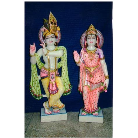 Customized Natural White Marble Radha Krishna Statue At 30000 00 INR In