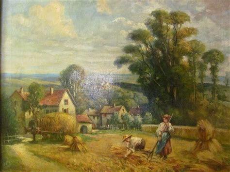 Farm Scene Oil Painting On Canvas Landscape Art from artgate on Ruby Lane