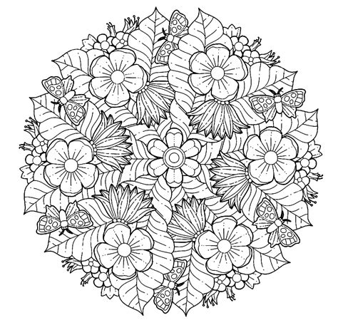 Desenhos Para Colorir De Mandalas De Flores Wonder Day