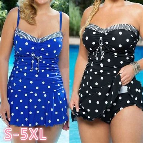 Plage Sexy Bikini Femmes Sexy Grande Taille S Xl Maillots De Bain Bikini Une Pi Ce Polka Dot