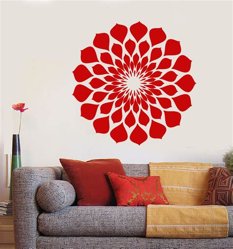 Vinyl Wall Decal Lotus Flower Nature Style Garden Decor Stickers Uniqu